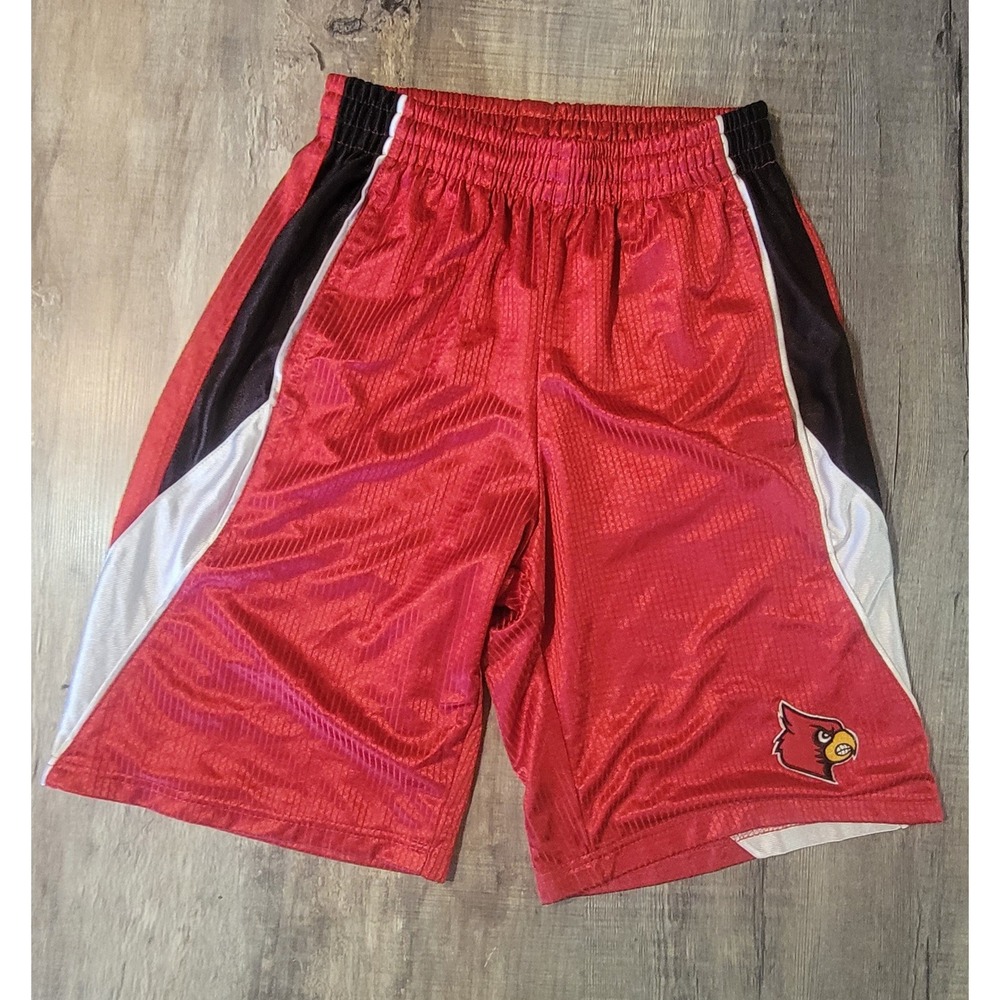 Colosseum Louisville Cardinals Basketball Shorts Red Black White Mens Small EUC